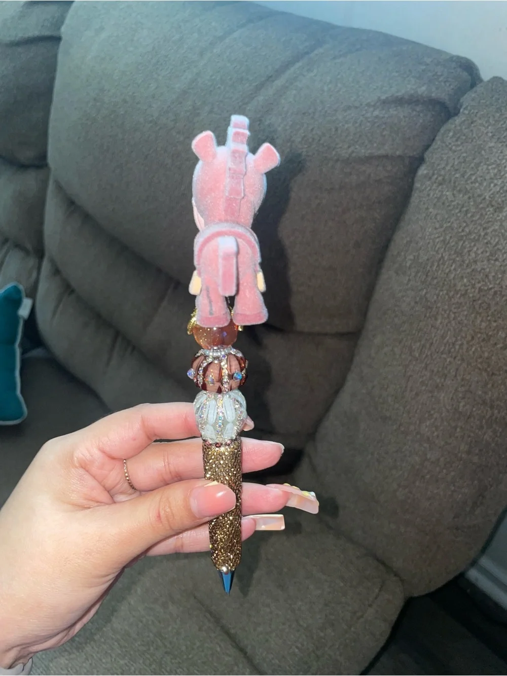 Bullseye pen with glittery rhinestones #toy-story #glitter